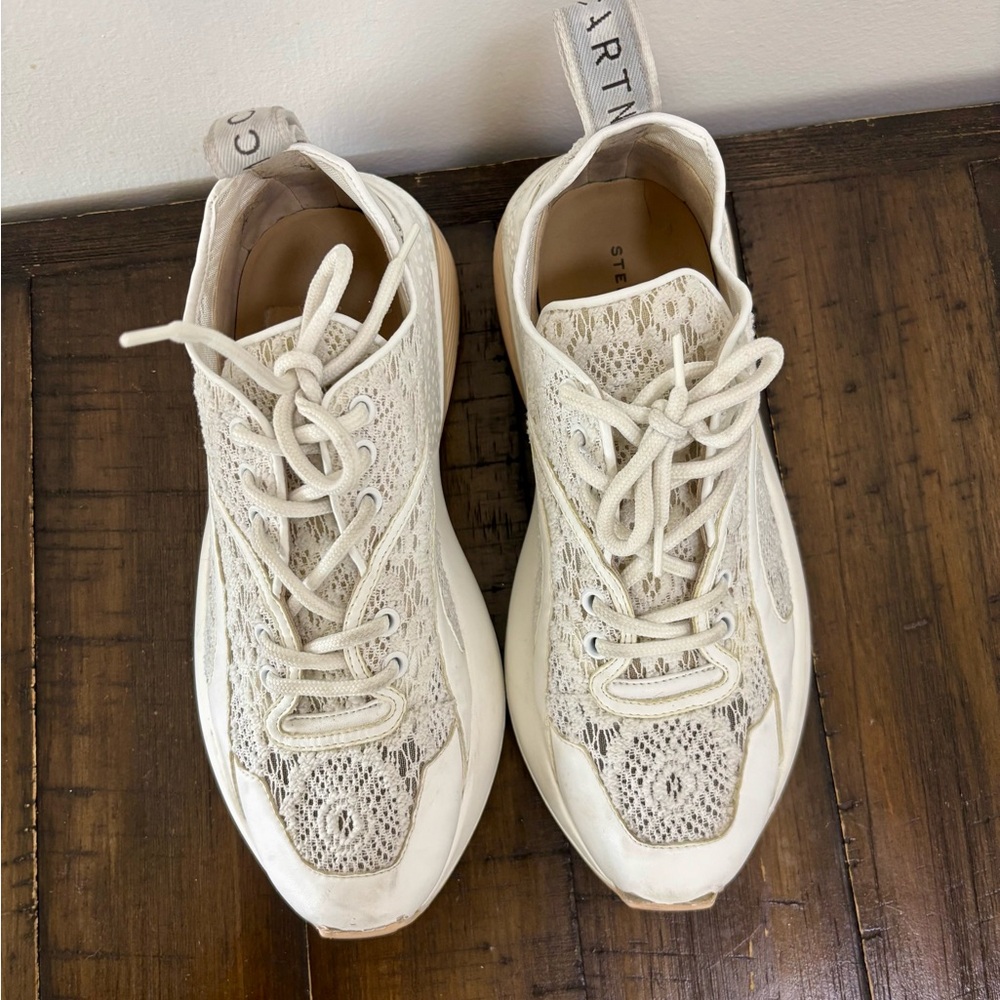 Stella McCartney Cream Lace Sneakers